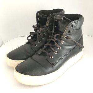 Timberline Black Leather Lace Up Ankle Boots Size 7.5-Tall Shaft, work style